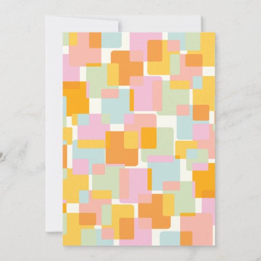 パステルモダンボーイガールカップル赤ちゃんシャワー 招待状 (裏面)