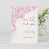 パステルモダンマウヴワイルドバラフラワーズ結婚ーズ 招待状 (スタンド正面)