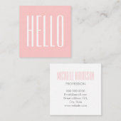 パステルモダンミニマルはっきりしたピンク スクエア名刺 (正面/裏面)