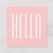 パステルモダンミニマルはっきりしたピンク スクエア名刺 (正面)