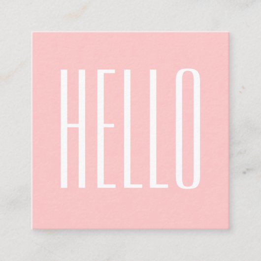 パステルモダンミニマルはっきりしたピンク スクエア名刺 (正面)