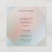 パステルモダンミニマルカラーテンプレート スクエア名刺 (裏面)