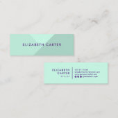 パステルモダンミントエレガントカラーブロックスタイリスト スキニー名刺 (正面/裏面)