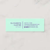 パステルモダンミントエレガントカラーブロックスタイリスト スキニー名刺 (裏面)