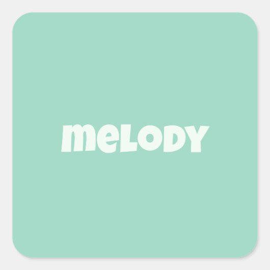 パステルモダンミントドームルームデカール名 スクエアシール (正面)