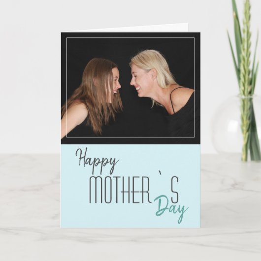 パステルモダンミントハッピーマザーズデイフォトカード シーズンカード (正面)