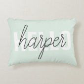 パステルモダンミントハローアンドユー名 アクセントクッション (正面)