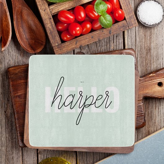 パステルモダンミントハローアンドユー名 カッティングボード