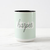パステルモダンミントハローアンドユー名 ツートーンマグカップ (中央)
