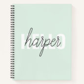 パステルモダンミントハローアンドユー名 ノートブック (正面)
