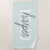 パステルモダンミントハローアンドユー名 ビーチタオル (正面)