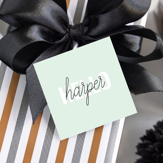 パステルモダンミントハローアンドユー名 フェイバータグ