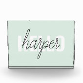 パステルモダンミントハローアンドユー名 フォトブロック (正面)
