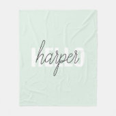 パステルモダンミントハローアンドユー名 フリースブランケット (正面)