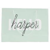 パステルモダンミントハローアンドユー名 ラージペーパーバッグ (裏面)