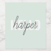 パステルモダンミントハローアンドユー名 ワインラベル (シングルラベル)