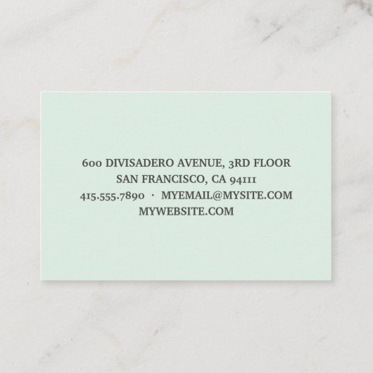 パステルモダンミントハローアンドユー名 名刺 (裏面)