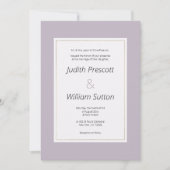 パステルモダンラベンダーミニマ結婚リストテーマ 招待状 (正面)