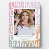 パステルモダンレインピンクガーリー写真卒業 フォトプラーク (正面)