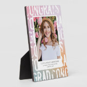 パステルモダンレインピンクガーリー写真卒業 フォトプラーク (側面)