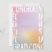 パステルモダンレインピンクガーリー写真卒業 招待状 (裏面)