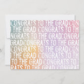 パステルモダンレインボーガーリーピンク写真漸進法 招待状 (裏面)