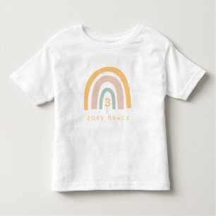 パステルモダンレインボーガールズ誕生日エージ トドラーTシャツ