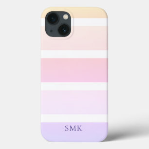 パステルモダンレインボーストライプズモノグラム iPhone 13ケース