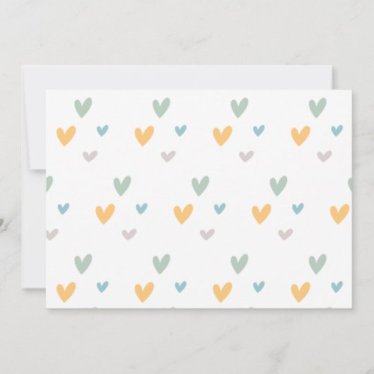 パステルモダンレインボーフォトガールズファースト誕生日 招待状 (裏面)