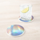 パステルモダンレインボーマーメイドユニコーンホログラフィック コースター (側面)