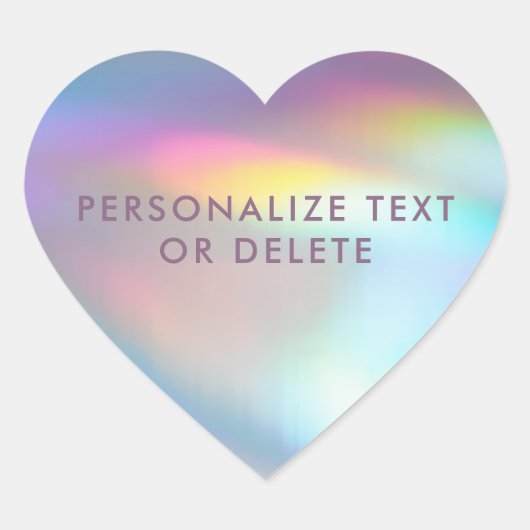 パステルモダンレインボーマーメイドユニコーンホログラフィック ハートシール (正面)