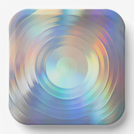 パステルモダンレインボーマーメイドユニコーンホログラフィック ペーパープレート