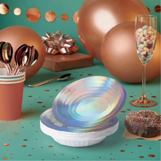 パステルモダンレインボーマーメイドユニコーンホログラフィック ペーパーボウル (複数)