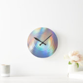 パステルモダンレインボーマーメイドユニコーンホログラフィック ラウンド壁時計 (ホーム)