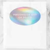 パステルモダンレインボーマーメイドユニコーンホログラフィック 楕円形シール (バッグ)