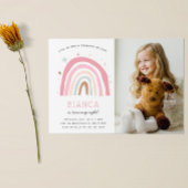 パステルモダンレインボー子供の誕生日パーティー写真 招待状