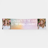 パステルモダンレインボー数々の写真卒業パーティー 横断幕 (横)