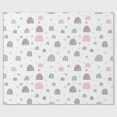 パステルモダンレインボー星模様ラッピング紙 ラッピングペーパー (フラット)