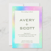 パステルモダンレインボー結婚式招待状 招待状 (正面)
