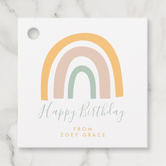 パステルモダンレインボー誕生日 フェイバータグ (正面)