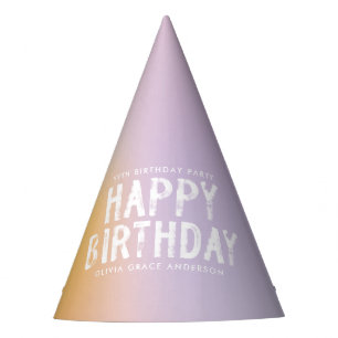 パステルモダンレインレインピンクの誕生日パーティーウォーター パーティーハット