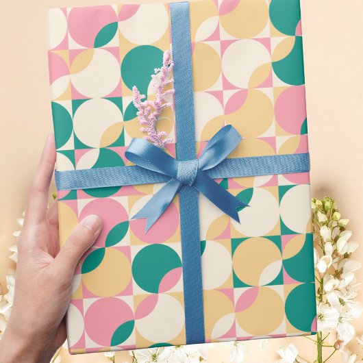 パステルモダンレトロボホ抽象芸術 ラッピングペーパー
