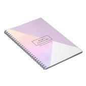 パステルモダンヴァイオレット幾何螺旋状写真 ノートブック (右側)