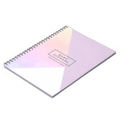 パステルモダンヴァイオレット幾何螺旋状写真 ノートブック (左側)