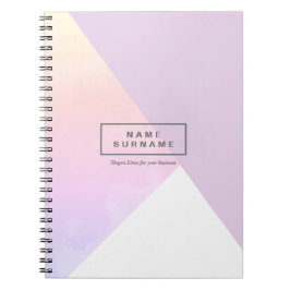 パステルモダンヴァイオレット幾何螺旋状写真 ノートブック