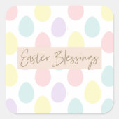 パステルモダン卵パターン |ハッピーイースター スクエアシール (正面)