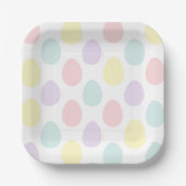 パステルモダン卵パターン |ハッピーイースター ペーパープレート (正面)