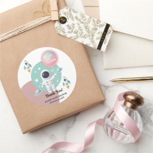 パステルモダン宇宙エクスプローラー赤ちゃんシャワー ラウンドシール