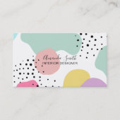 パステルモダン幾何形状水玉模様インテリア 名刺 (正面)