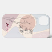 パステルモダン抽象芸術シェイプフラワーモノグラム Case-Mate iPhoneケース (裏面 (横))